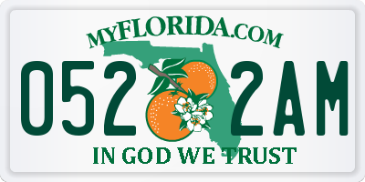 FL license plate 0522AM