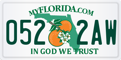 FL license plate 0522AW