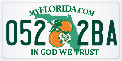 FL license plate 0522BA