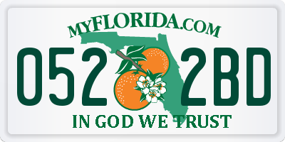 FL license plate 0522BD