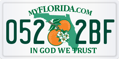 FL license plate 0522BF