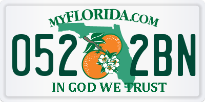FL license plate 0522BN