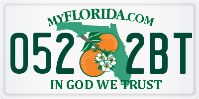 FL license plate 0522BT