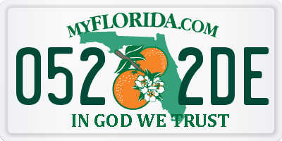 FL license plate 0522DE