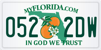 FL license plate 0522DW