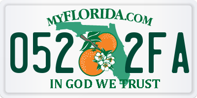 FL license plate 0522FA