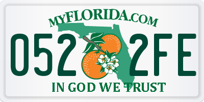 FL license plate 0522FE