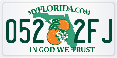 FL license plate 0522FJ