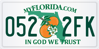 FL license plate 0522FK