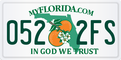 FL license plate 0522FS