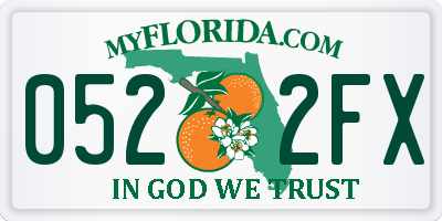 FL license plate 0522FX