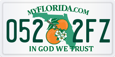 FL license plate 0522FZ