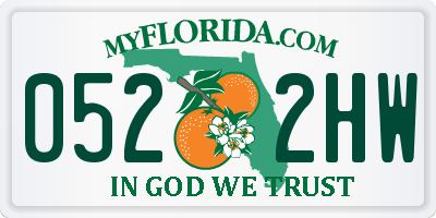 FL license plate 0522HW