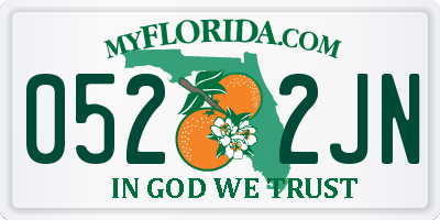 FL license plate 0522JN