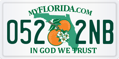 FL license plate 0522NB