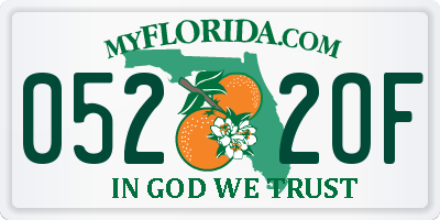 FL license plate 0522OF