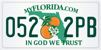 FL license plate 0522PB