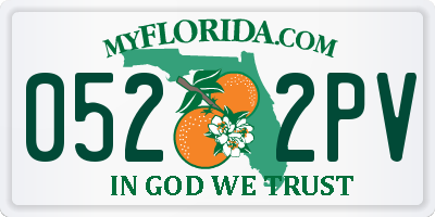 FL license plate 0522PV