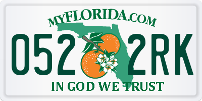 FL license plate 0522RK