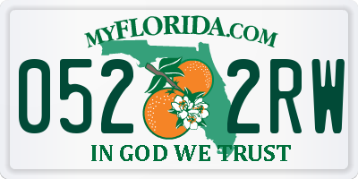 FL license plate 0522RW