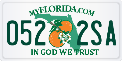 FL license plate 0522SA