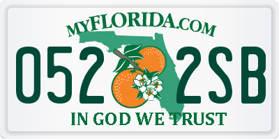 FL license plate 0522SB