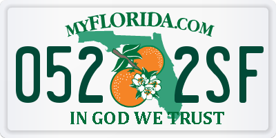 FL license plate 0522SF