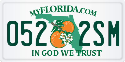 FL license plate 0522SM