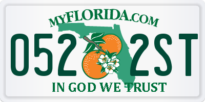 FL license plate 0522ST
