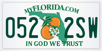 FL license plate 0522SW