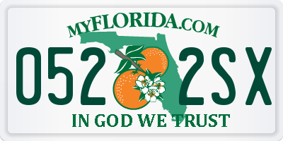 FL license plate 0522SX
