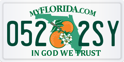 FL license plate 0522SY