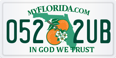 FL license plate 0522UB
