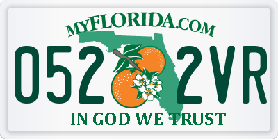 FL license plate 0522VR