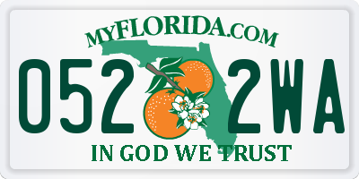 FL license plate 0522WA