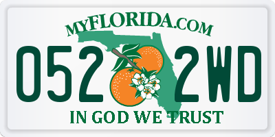 FL license plate 0522WD