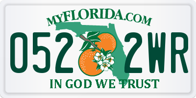 FL license plate 0522WR