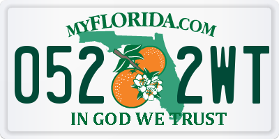 FL license plate 0522WT