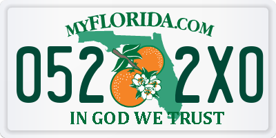 FL license plate 0522XO