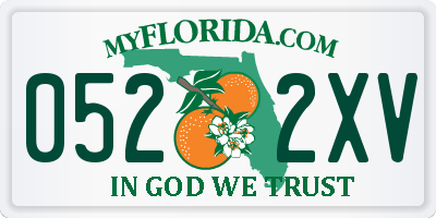 FL license plate 0522XV