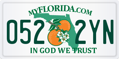 FL license plate 0522YN