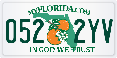FL license plate 0522YV