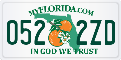 FL license plate 0522ZD