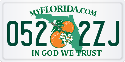 FL license plate 0522ZJ