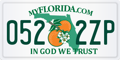 FL license plate 0522ZP