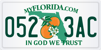 FL license plate 0523AC