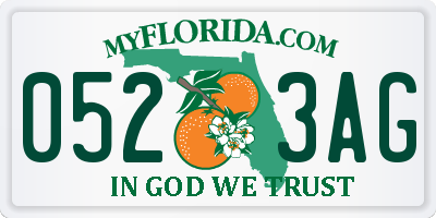 FL license plate 0523AG
