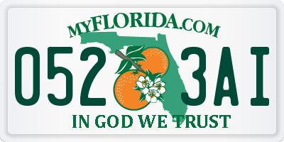 FL license plate 0523AI