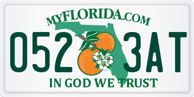 FL license plate 0523AT