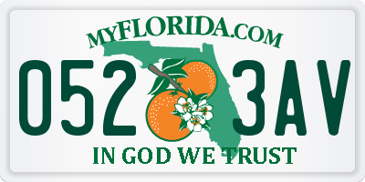 FL license plate 0523AV